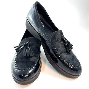 Fitflop Paige Black Faux Pony Hair Loafers EUC Women's Size 11 EU43 #comfort